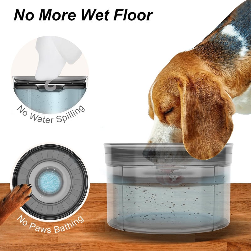 Techphardo 1Gallon No Spill Dog Water Bowl-3.8L Large Capacity, BPA-Free, Anti-Splash & Anti-Digging Design with Non-Slip Base for Messy Drinkers - Image 2
